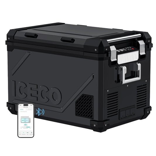 ICECO APL55 Aluminum Dual Zone 58QT Portable Cooler Black