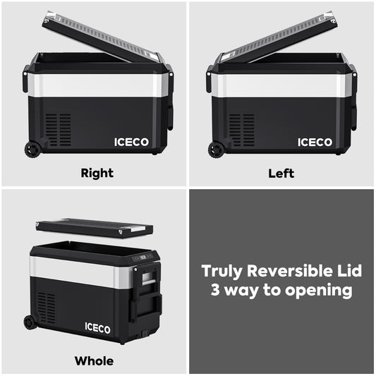 ICECO JP50 Pro Dual Zone Wheeled 51QT Portable Cooler Silver
