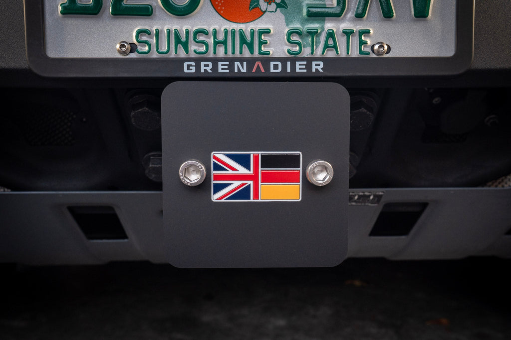 Rear Hitch Cover with Red Lambda - 2024+ Grenadier / Quartermaster