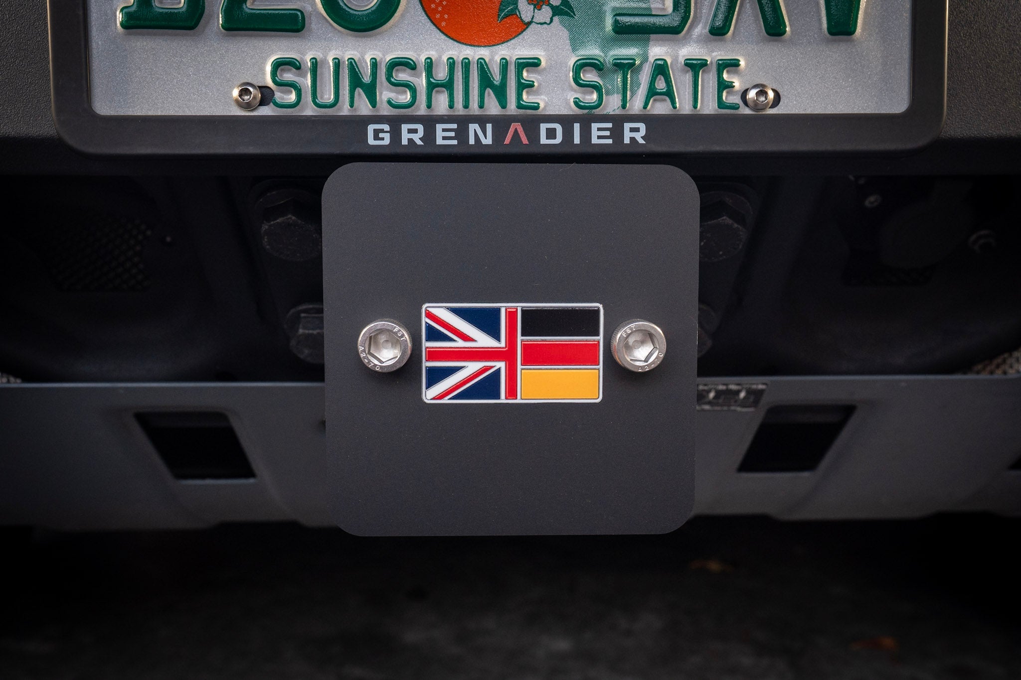 Rear Hitch Cover with Red Lambda - 2024+ Grenadier / Quartermaster