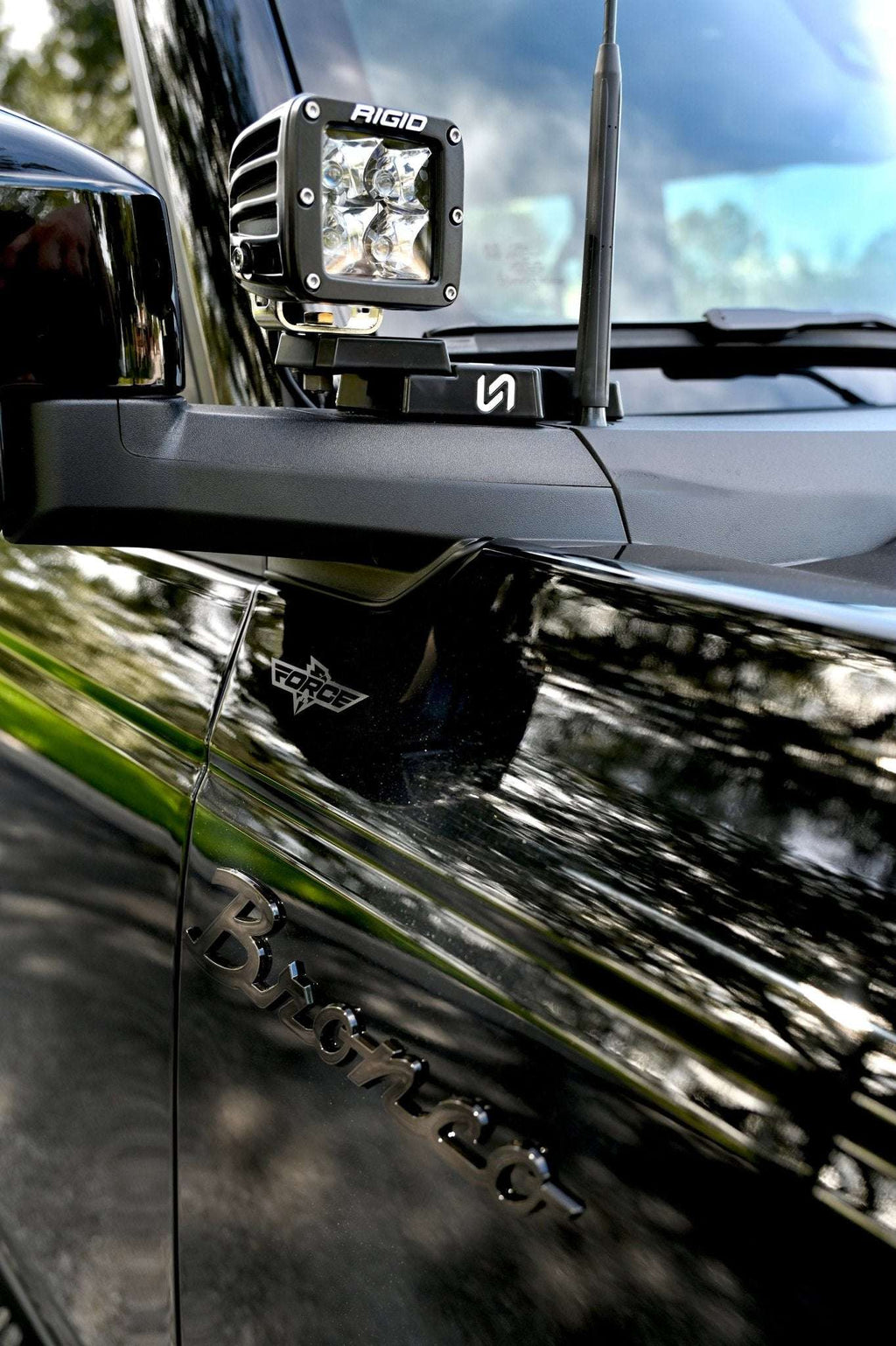 Billet Mirror Light Mounts for Ford Bronco