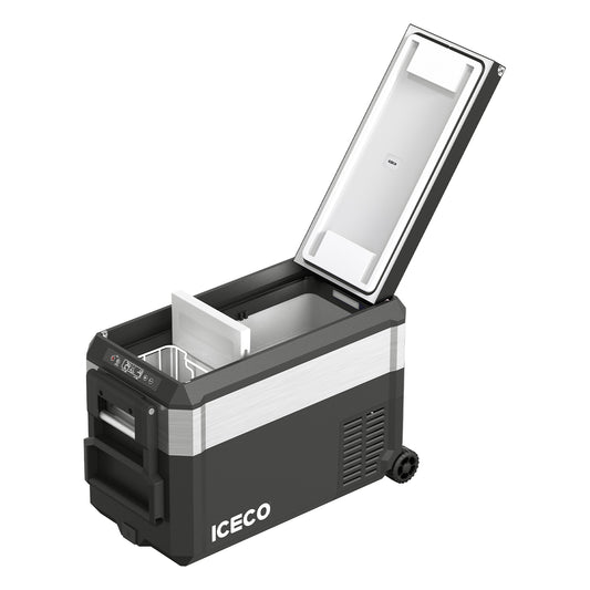 ICECO JP40 Pro Dual Zone Wheeled 39QT Portable Cooler Silver