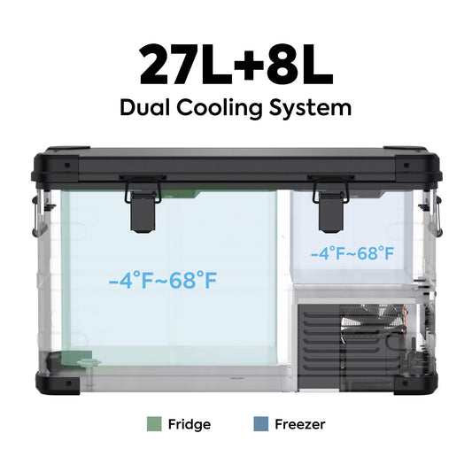 ICECO APL35 Aluminum Dual Zone 37QT Portable Cooler Black