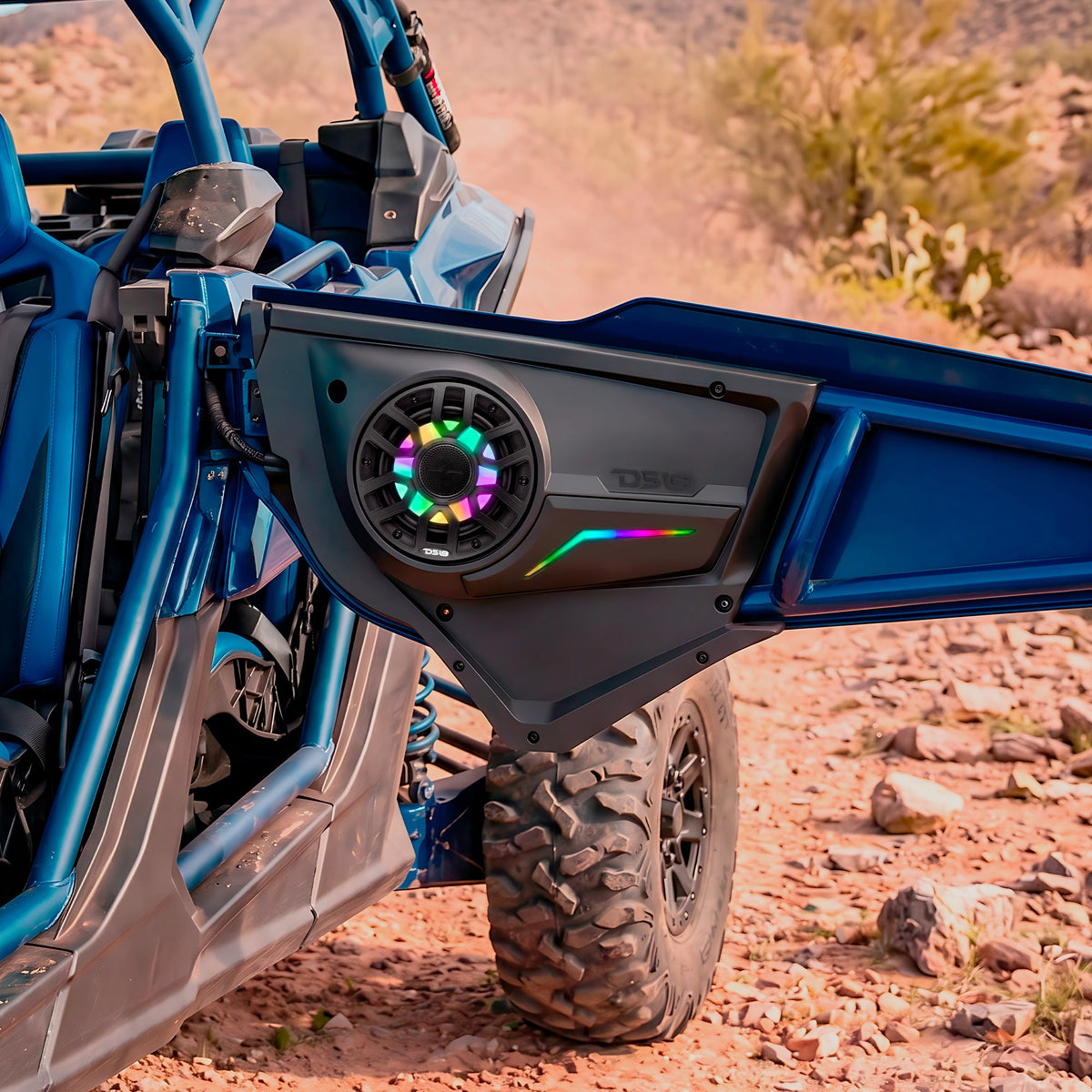 Can-Am Maverick X3 Door Speaker Panels Loaded with NXL-IQ 6.5" 2-Way Coaxial Marine Speakers and Digital LED Badge