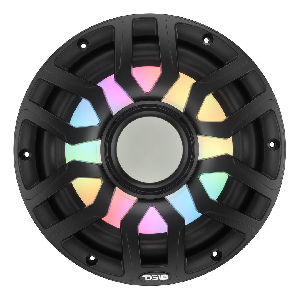 10” Marine Subwoofer with Hybrid Magnet Motor, Removable Grille and Digital LED Lights - 500W RMS 4-Ohm