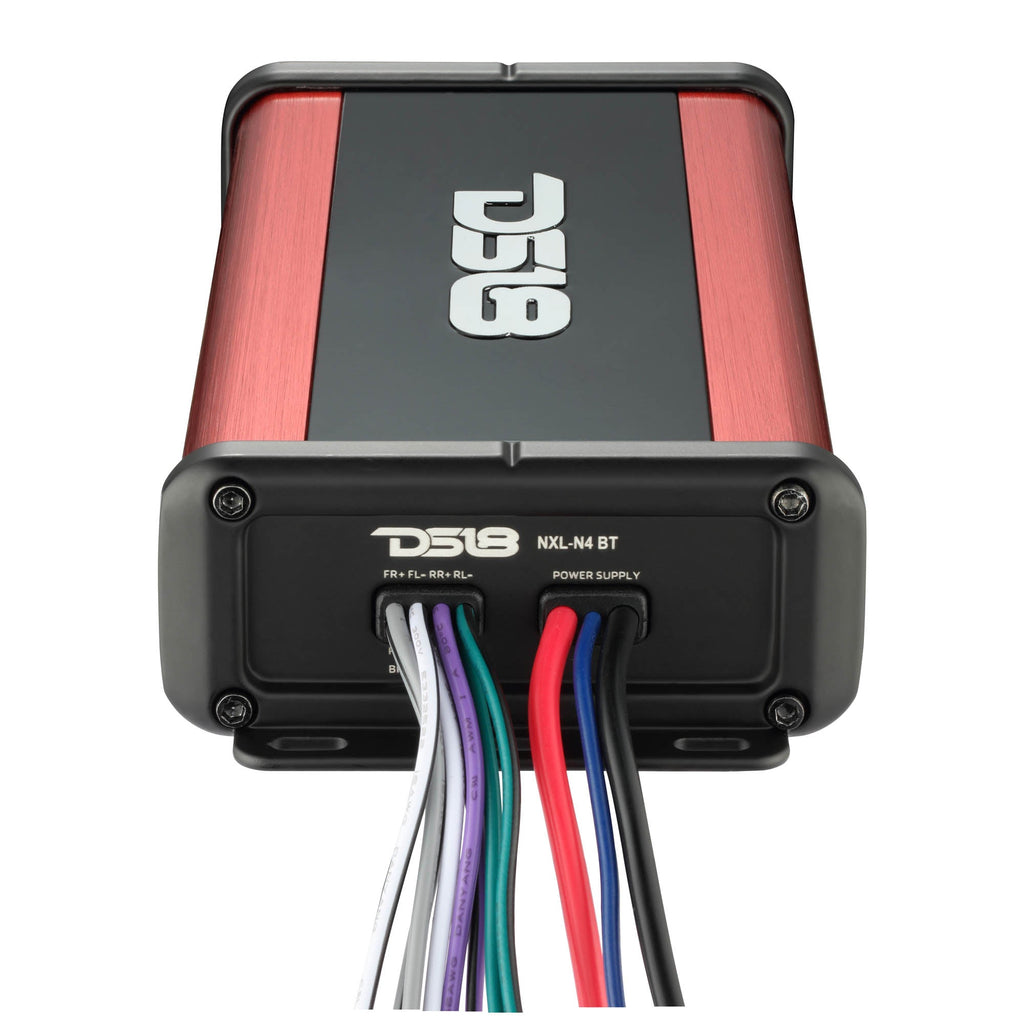 NXL 4-Channel Full-Range Class D Waterproof IP67 Marine and Powersports NANO Amplifier with Bluetooth 5.1 Receiver Built-In