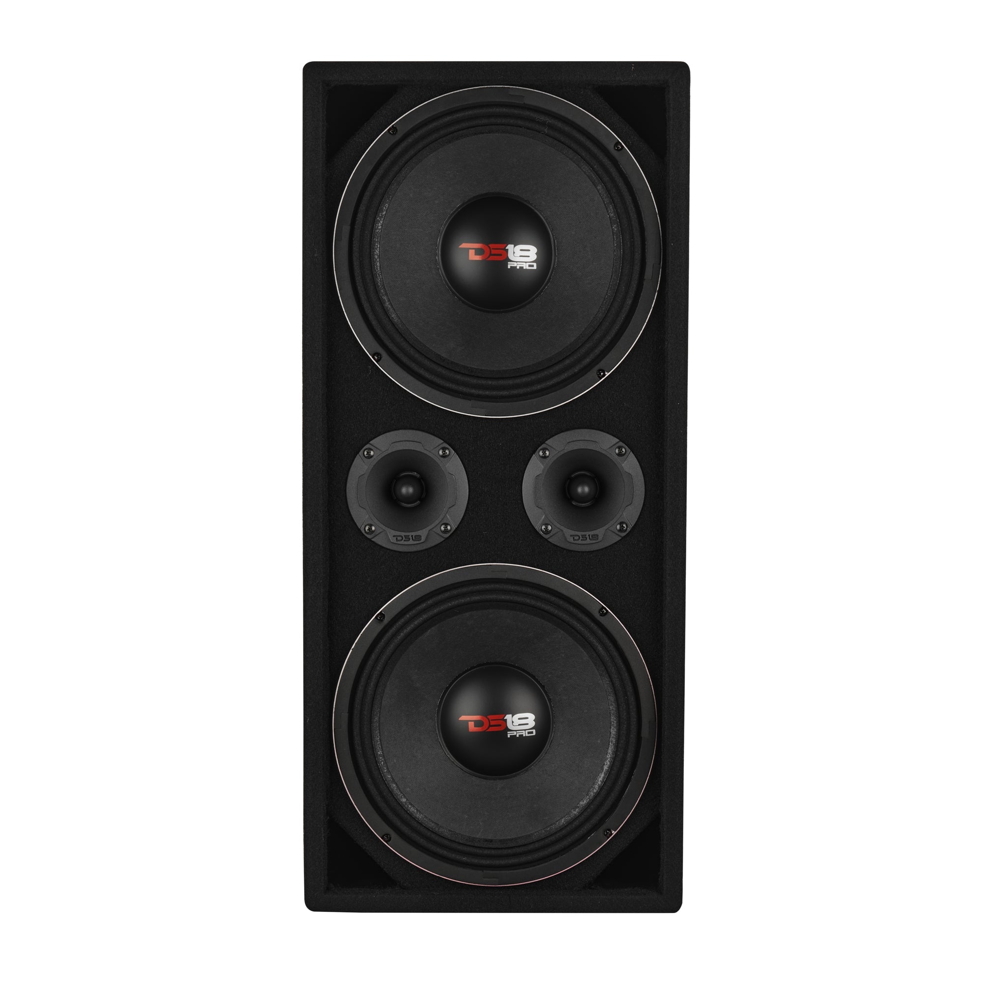 Loaded Voceteo Enclosure with Dual 10" Mids, Dual 3.78" Tweeters, Amplifier & Speakon Cable