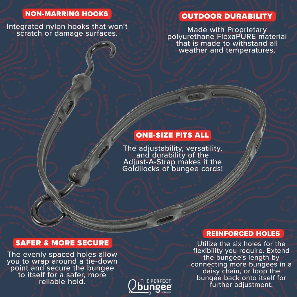 Perfect Bungee - 36" Adjust-A-Strap Bungee Strap - Black - Tray 20 QTY