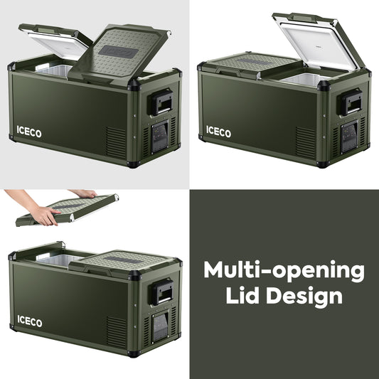 ICECO VL75 Pro Dual Zone 79QT Portable Cooler Olive
