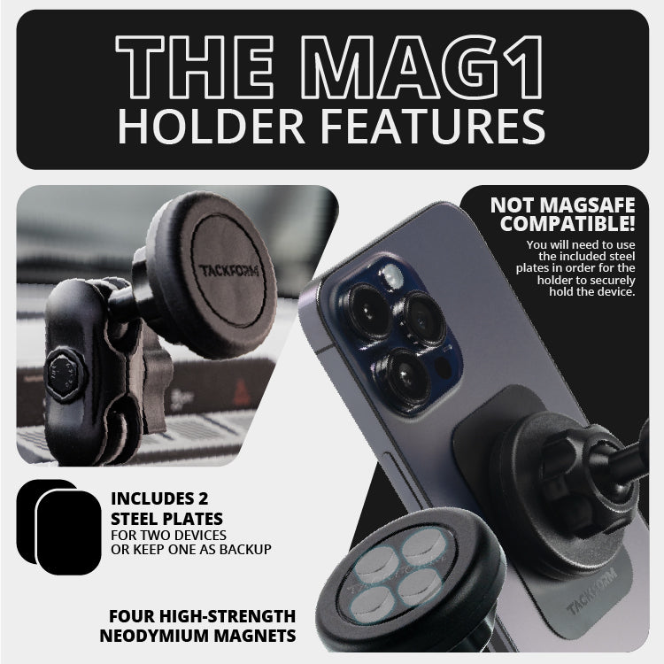 2021-2026 Ford Bronco LINK™ Magnetic Phone Mount With Top Dash Clip | 2" Arm | 6th Generation | (NOT FOR LEATHERETTE STITCHED DASH)