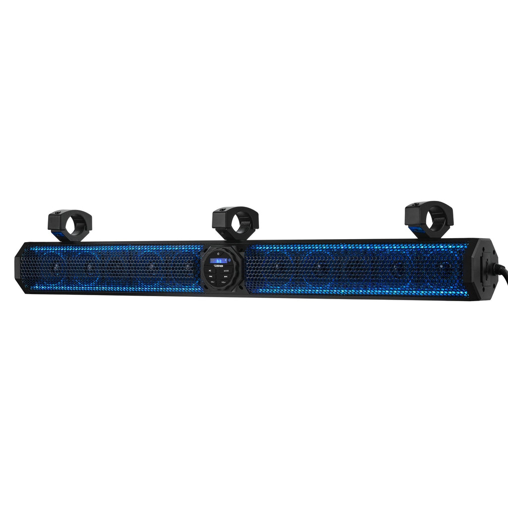 37" Marine Amplified Soundbar with Bluetooth USB & RGB Lighting 10 Speakers 1200 Watts