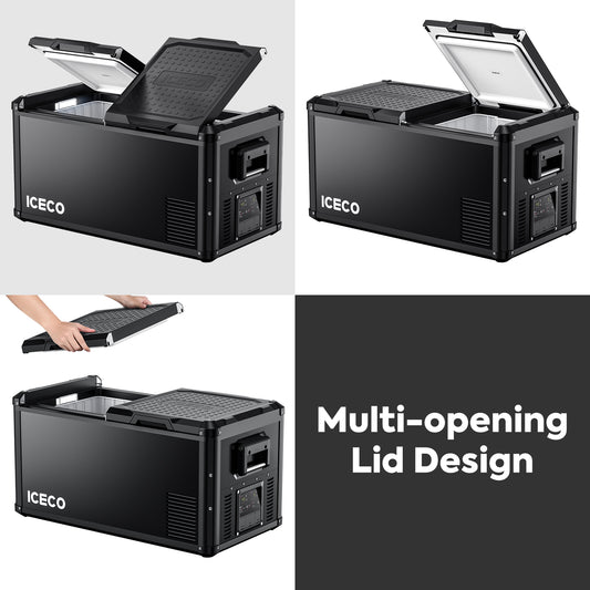 ICECO VL75 Pro Dual Zone 79QT Portable Cooler Black