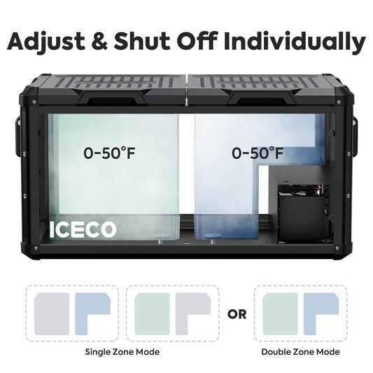 ICECO VL90 Pro Dual Zone 95QT Portable Cooler Black