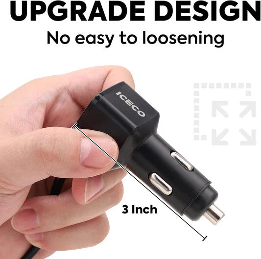 ICECO DC 12V Power Cable - Cigarette Lighter Plug for APL20/APL35 Freezer