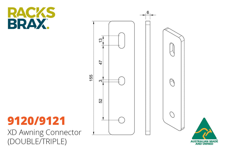 Racksbrax XD Awning Connector (Double) [A]