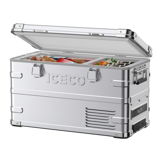 ICECO APL35 Aluminum Dual Zone 37QT Portable Cooler Silver