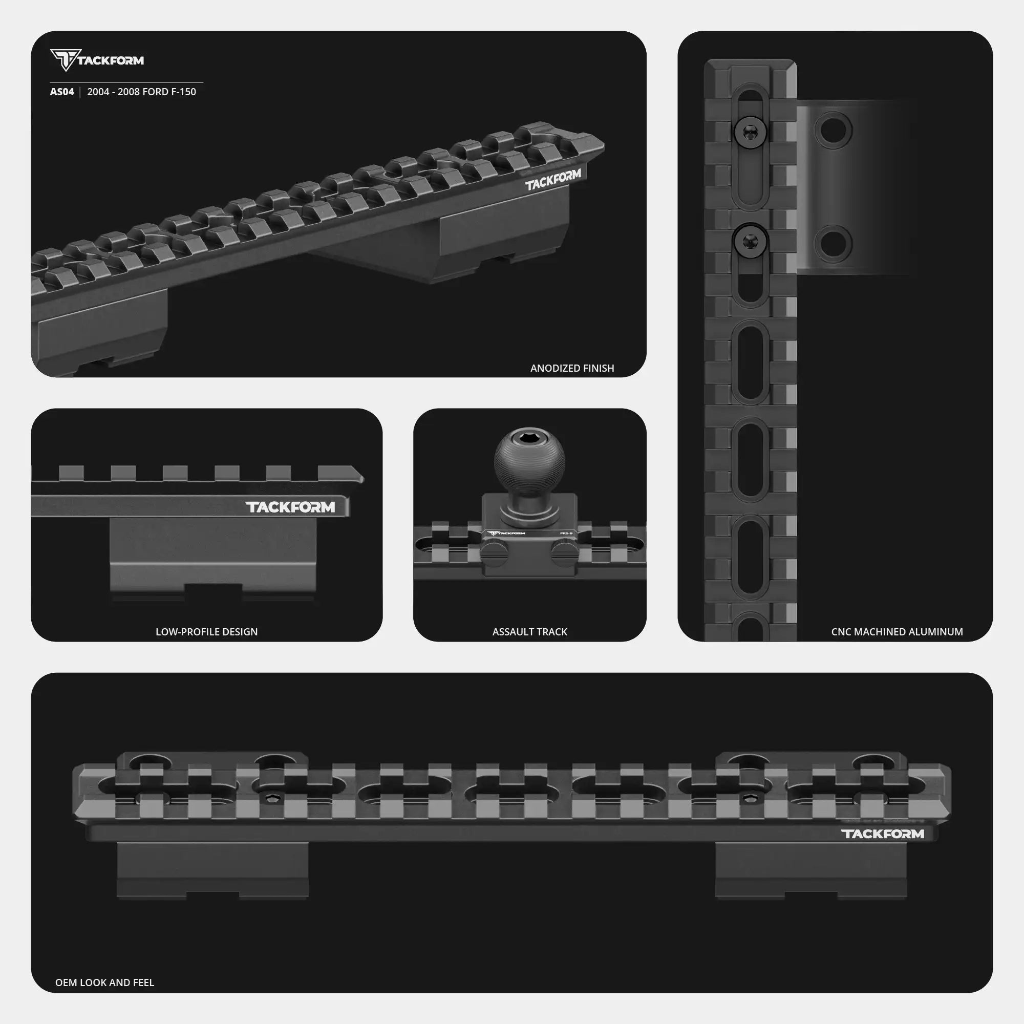 2004-2008 Ford F-150 Tackform Assault Track Picatinny Dash Bracket