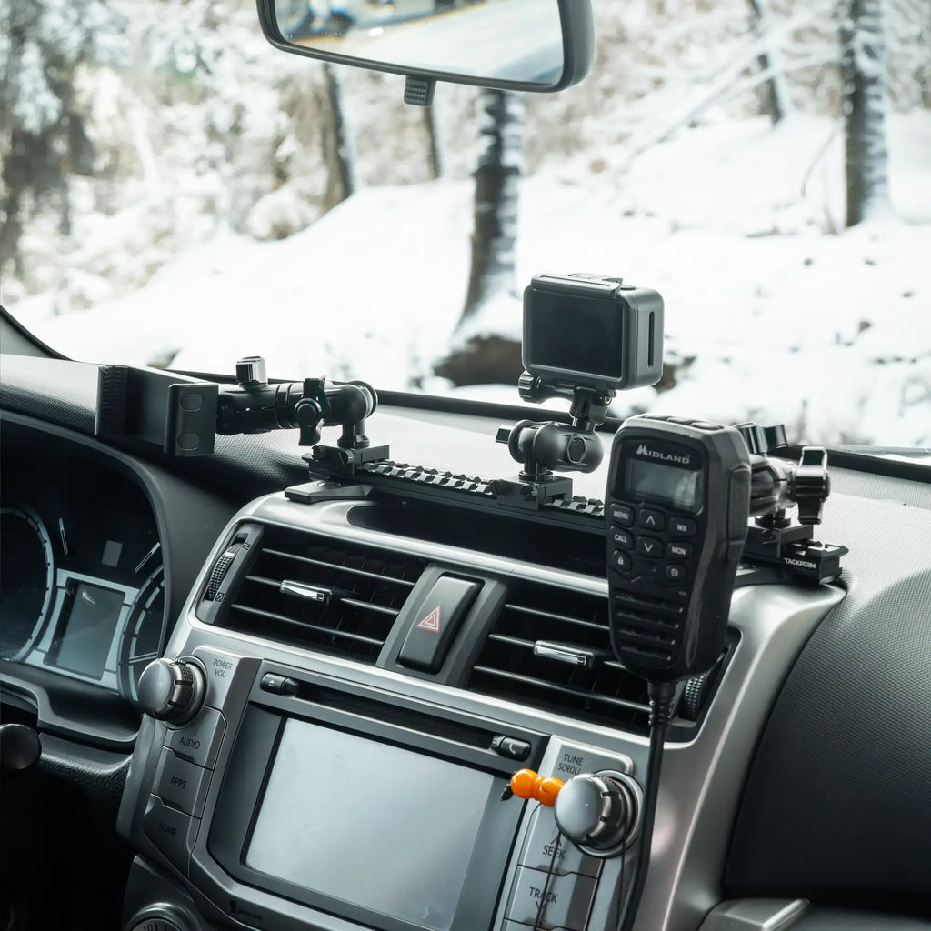 2010-2024 Toyota 4Runner Tackform Assault Track Picatinny Dash Bracket With MagSafe Charging Phone Mount
