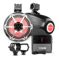 Bronco 6th Gen Roll Bar Audio Bundle – 8" Marine Tower Speakers with RGB LED Lights, OEM Roll Bar Mounting Clamps & Amplifier
