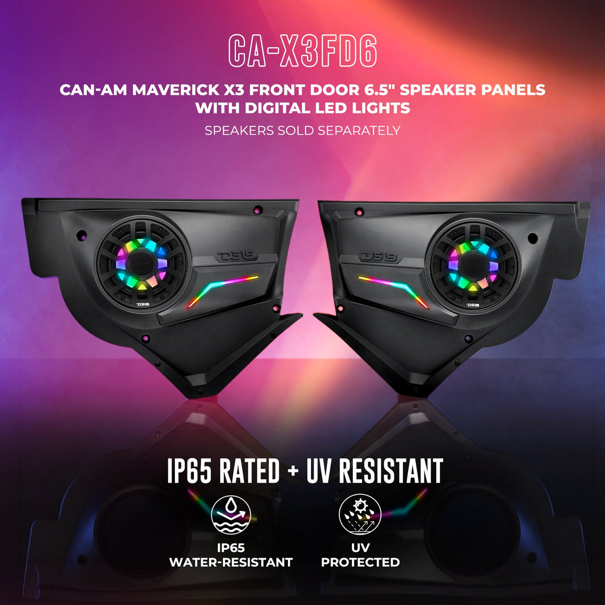 Can-Am Maverick X3 Door Speaker Panels with Digital LED Lighting