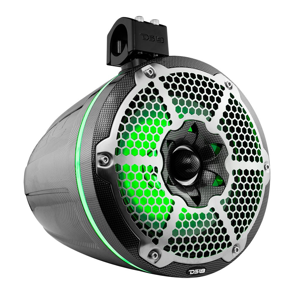 NXL 10" Neodymium Marine and Powersports Towers with Built-in Passive Radiator, 1" Driver and LED RGB Lights 300 Watts Rms