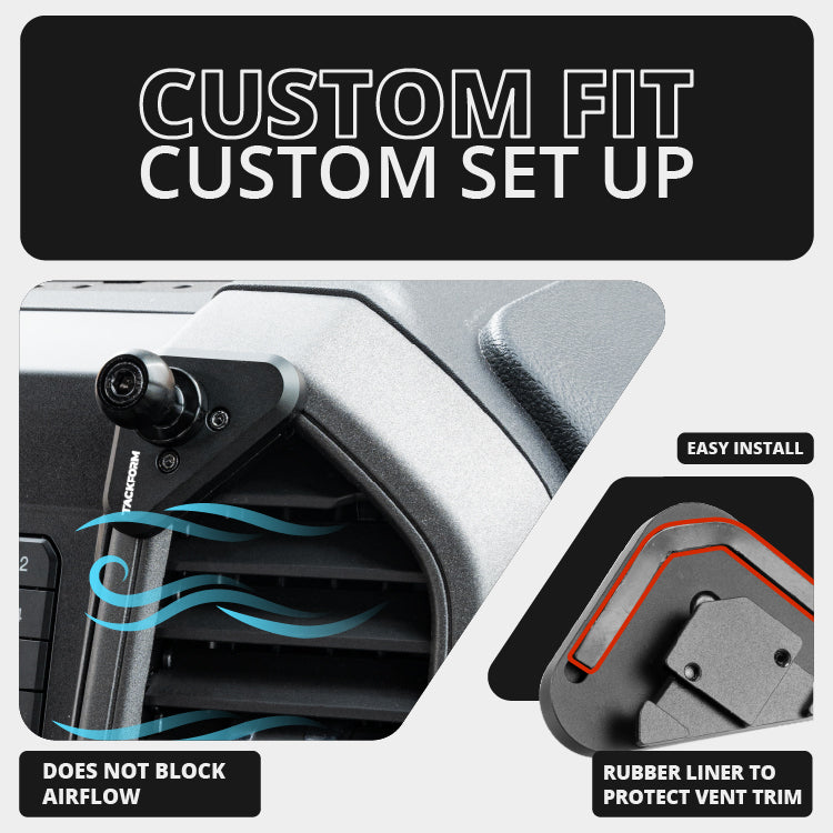 ‘15-‘20 Ford F-150, ‘17-‘22 Super Duty, ‘18-‘21 Expedition LINK™ Vent Mount Bracket With MagSafe Charging Phone Holder | Choose Your Arm Length | (See Compatibility Info For Year/Trim Details)