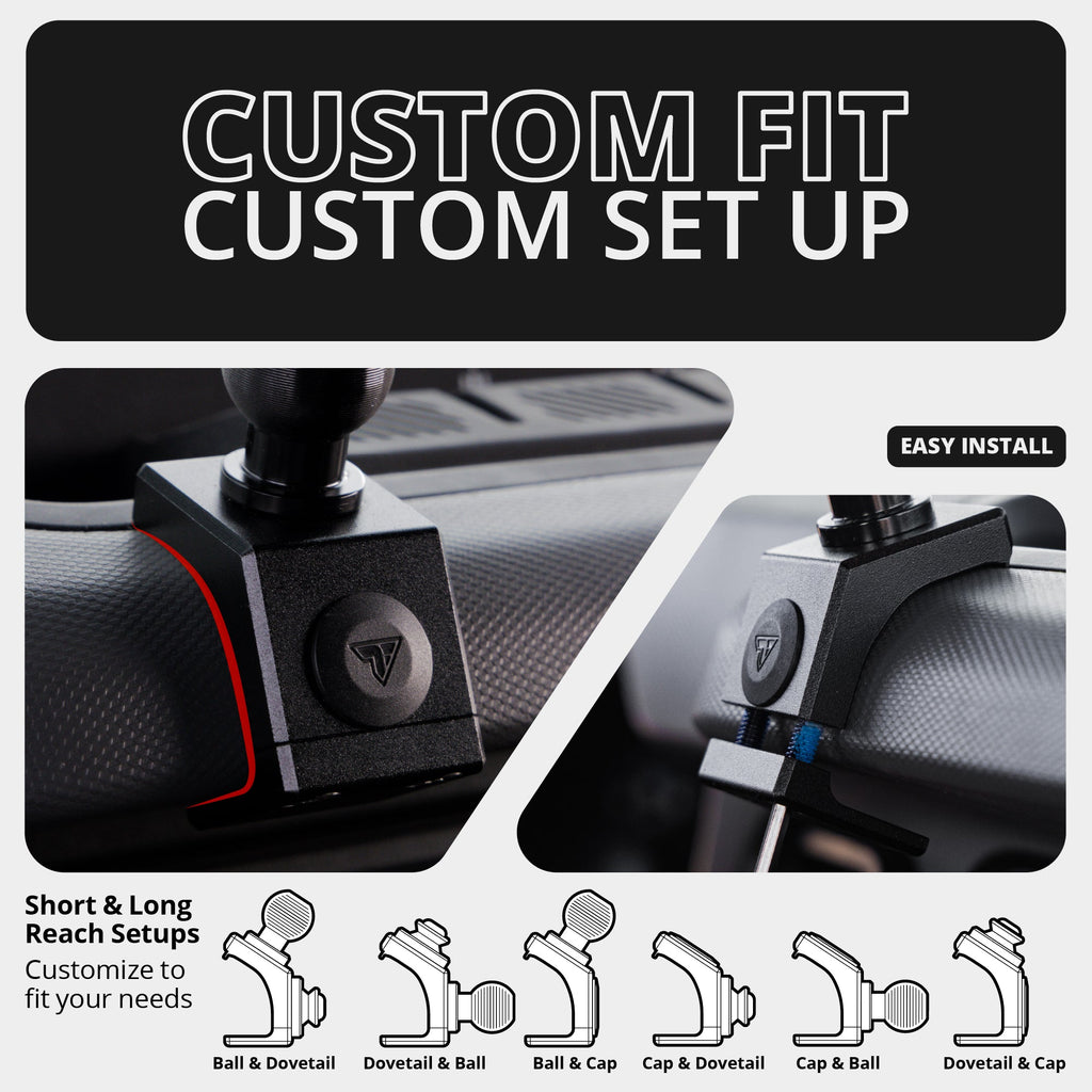2021-2026 Ford Bronco LINK™ CB Microphone Mount With Top Dash Clip | 2" Arm | 6th Generation | (NOT FOR LEATHERETTE STITCHED DASH)