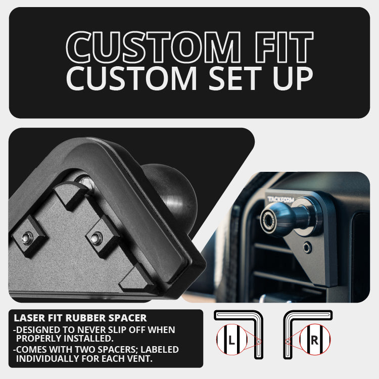 2021+ Ford F-150/Raptor & 2023+ Super Duty LINK™ Vent Mount Bracket With Magnetic Phone Holder | Choose Your Arm Length