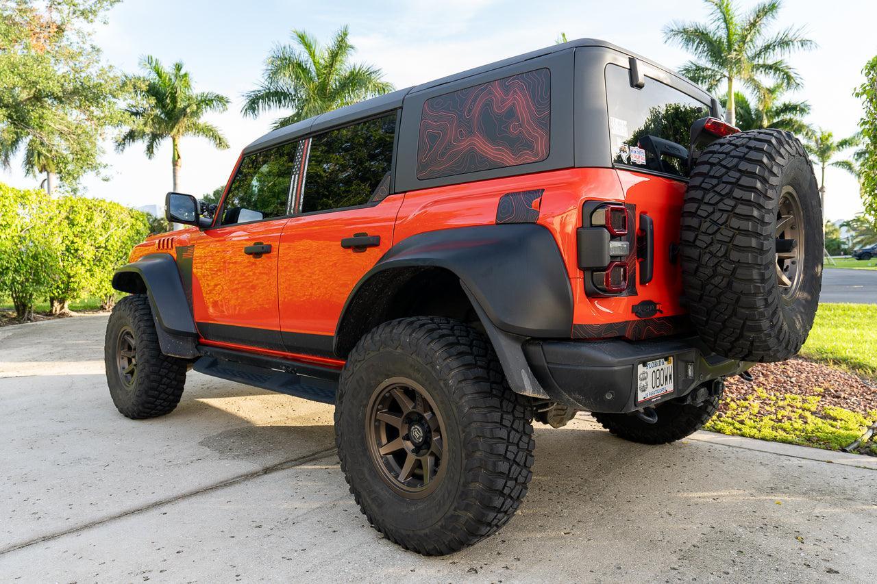 Printed Series Stealth Topo Fuel Door Overlay - 2021+ Bronco