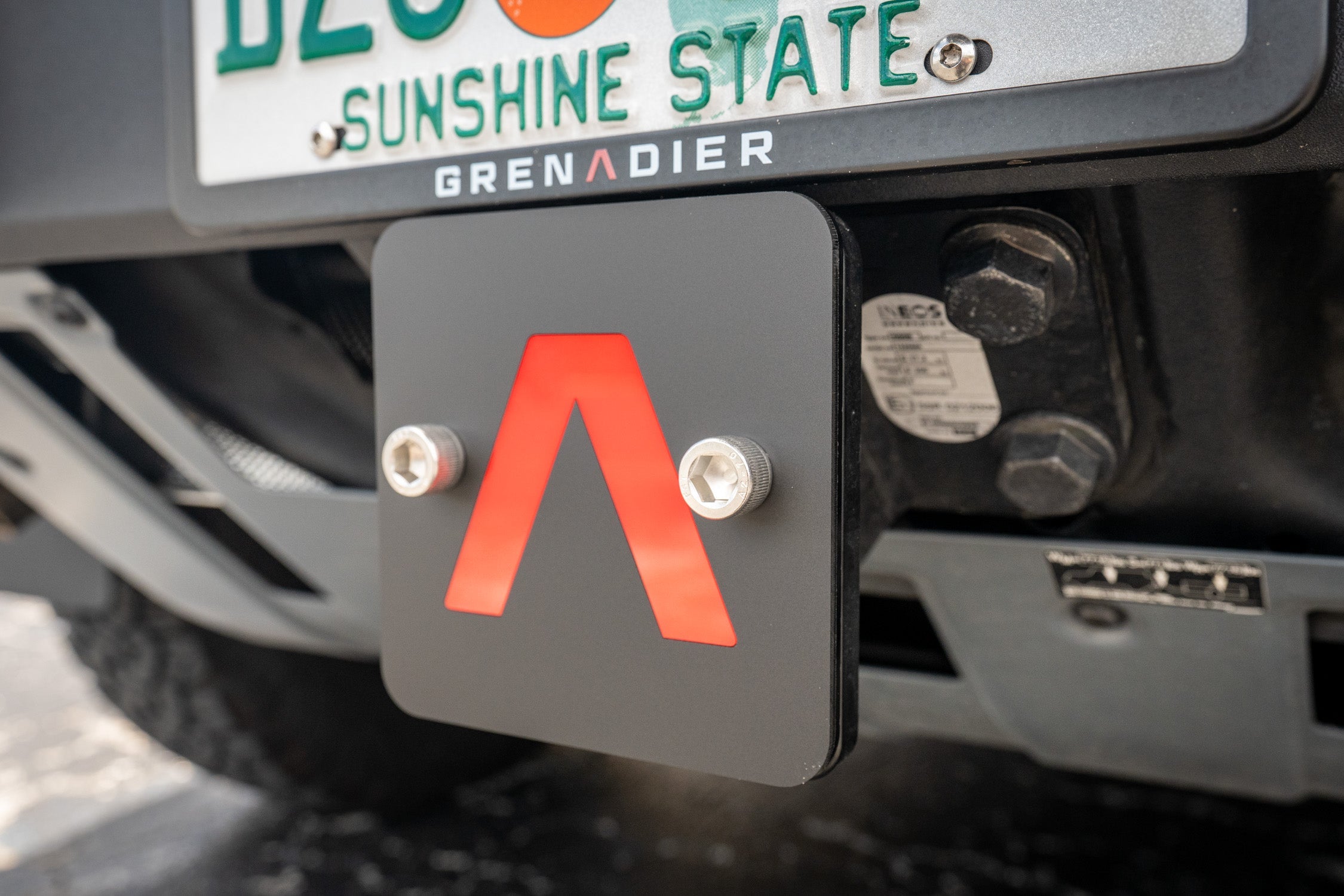 Rear Hitch Cover with Red Lambda - 2024+ Grenadier