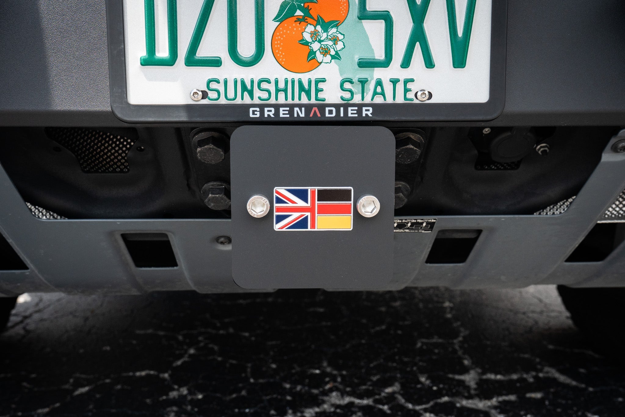 Rear Hitch Cover with Red Lambda - 2024+ Grenadier / Quartermaster