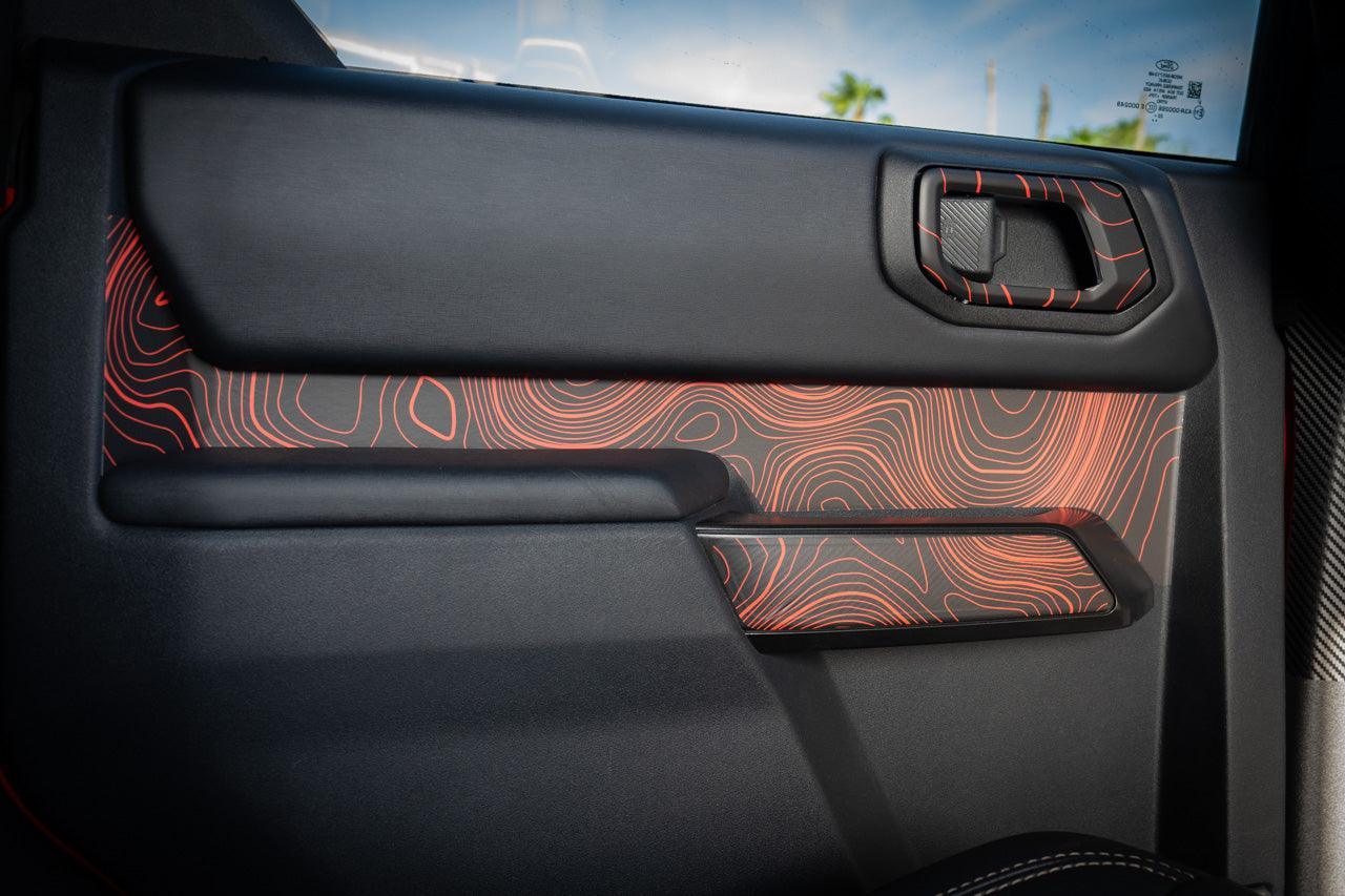 Topo Interior Rear Door Grab Handle Overlay Kit (Printed Series) - 2021+ Bronco 4 Door