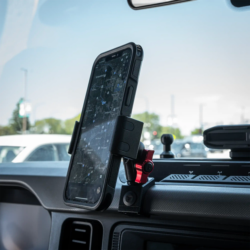 2021-2026 Ford Bronco LINK™ MagSafe Phone Mount With Top Dash Clip | 2" Arm | 6th Generation | (NOT FOR LEATHERETTE STITCHED DASH)