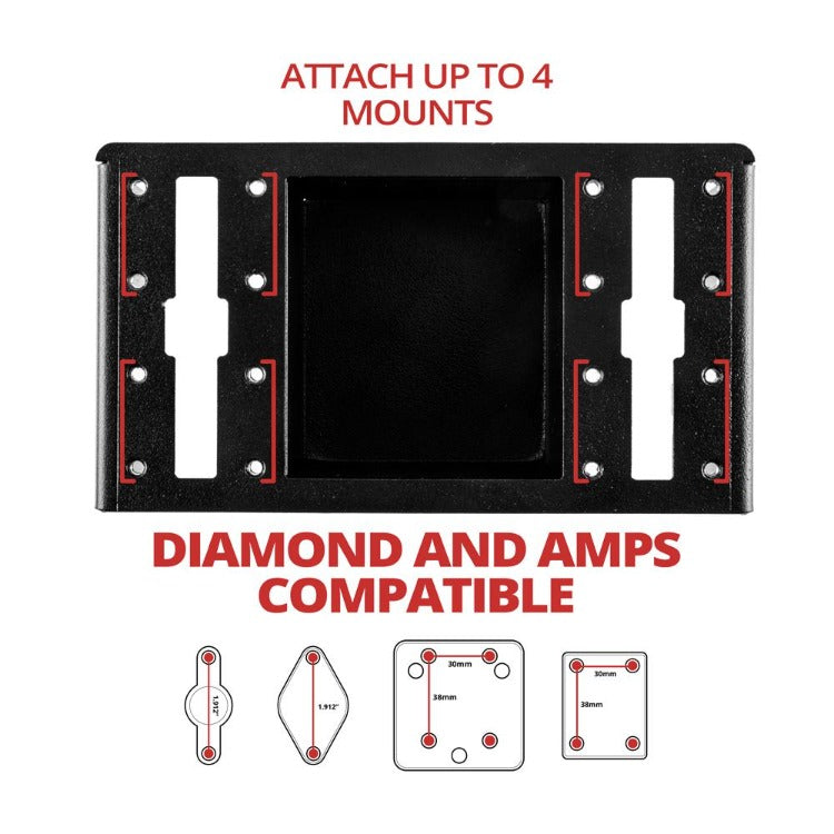 Fast Track Plus™  Console Device AMPS Bracket | Ford Super Duty - 3rd Gen (2011 to 2016) Bracket Only - NOT Compatible with Split Bench - (P/N FT02)