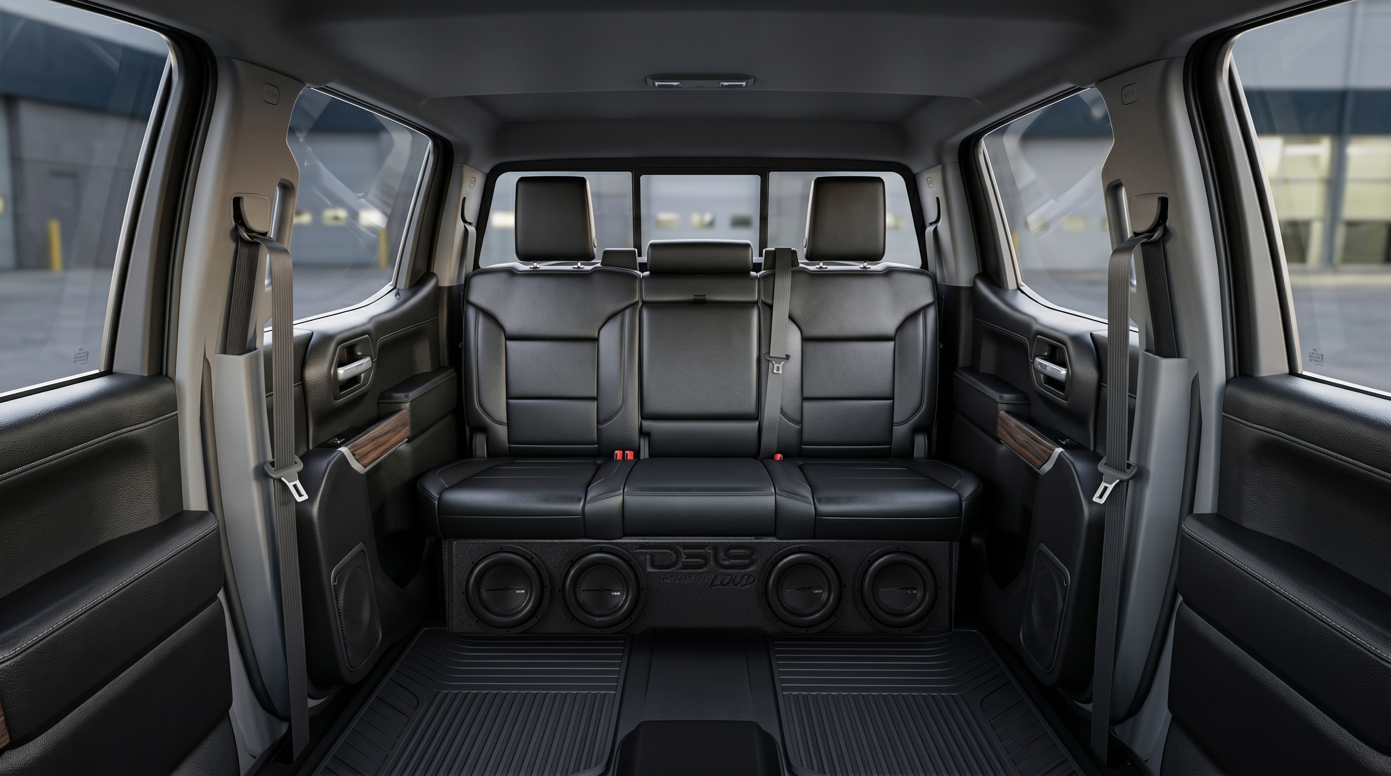 Loaded 4 x 8" Subwoofer Enclosure for Chevy/GMC Crew Cabs (2007-2026) and Ford F-150/Super Duty Crew Cabs (2009-2026)