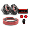 6.5" Loaded Flat Mount Speaker Pods with Amplifier, Installation Kit and RGB LED Lights, Package for Can-Am Spyder & Ryker