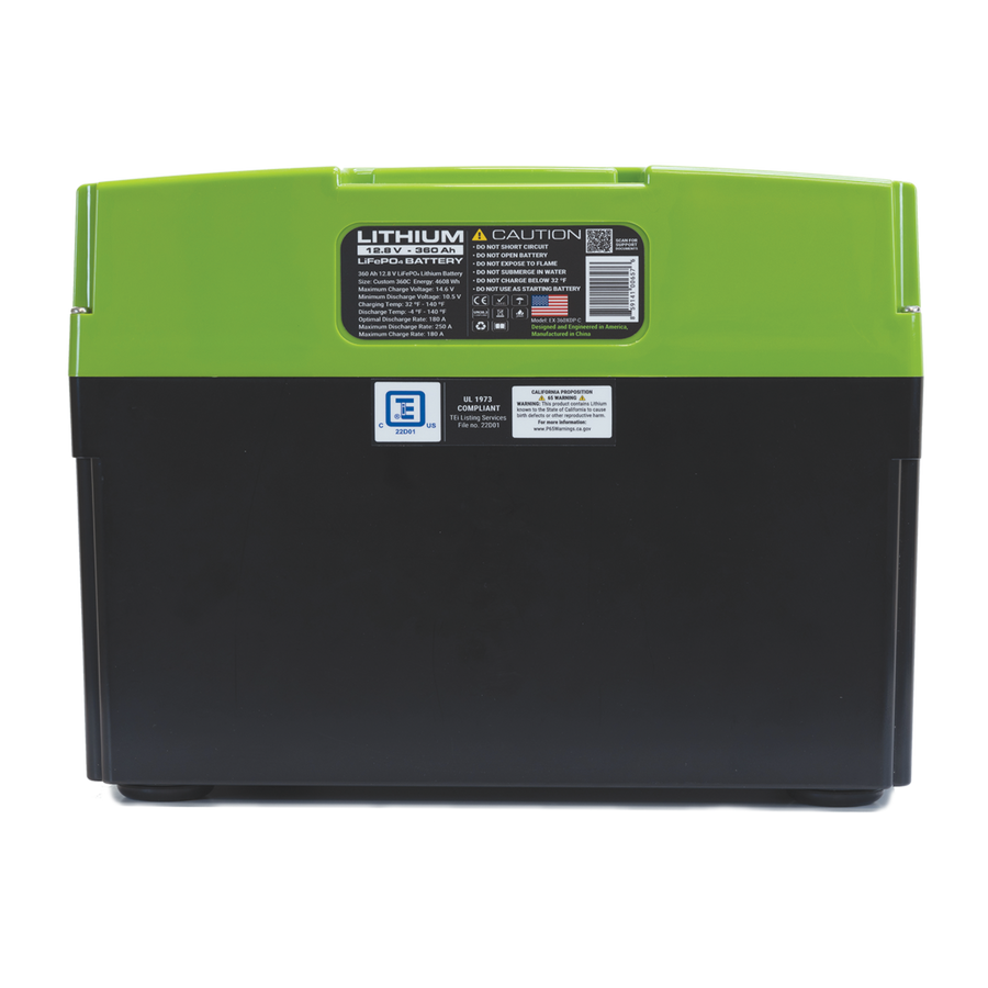 E360 12.8V 368Ah Extreme-Density LiFePO4 Deep Cycle Battery [C]