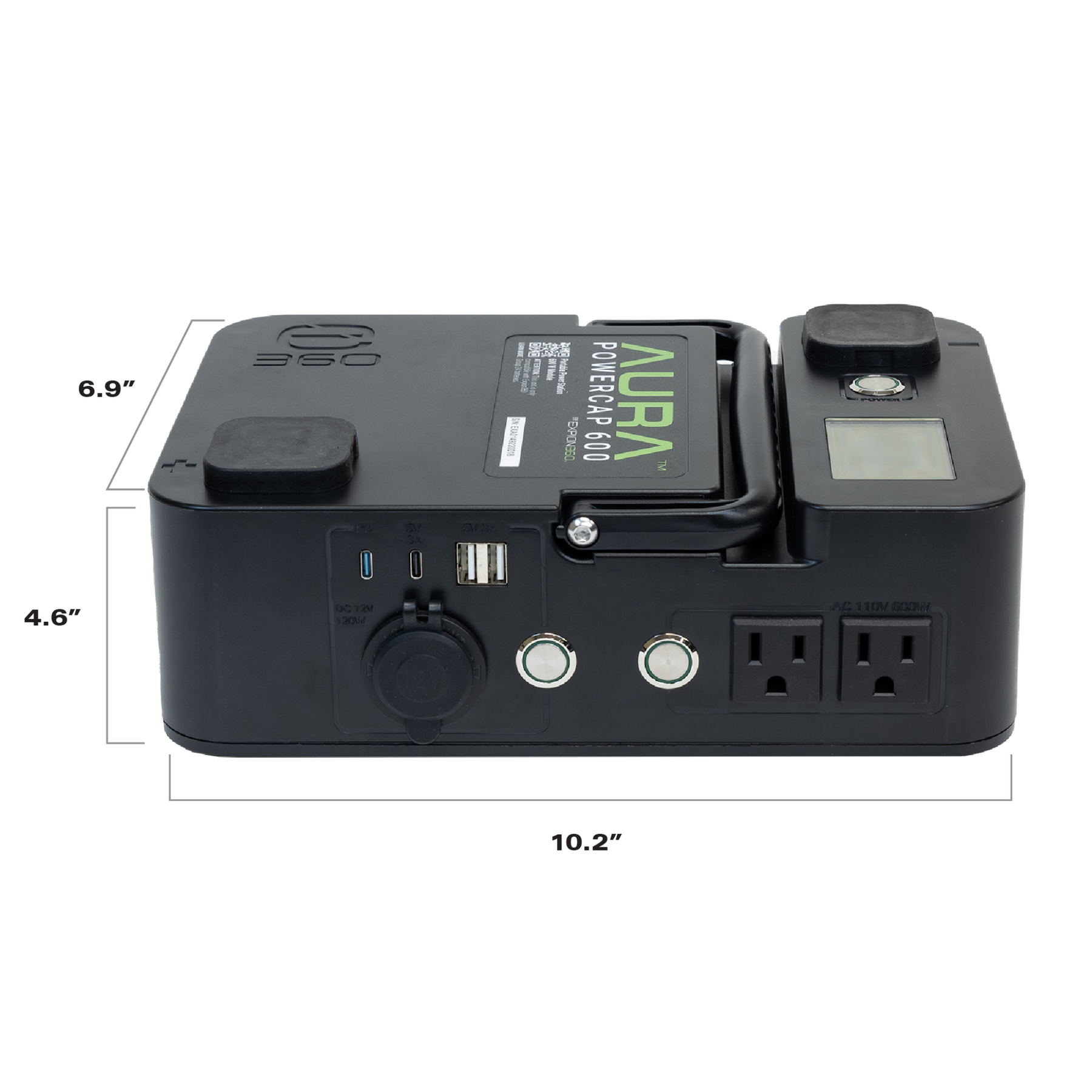 E360 AURA 600W Inverter for 12.8V Group 24 Batteries [A]