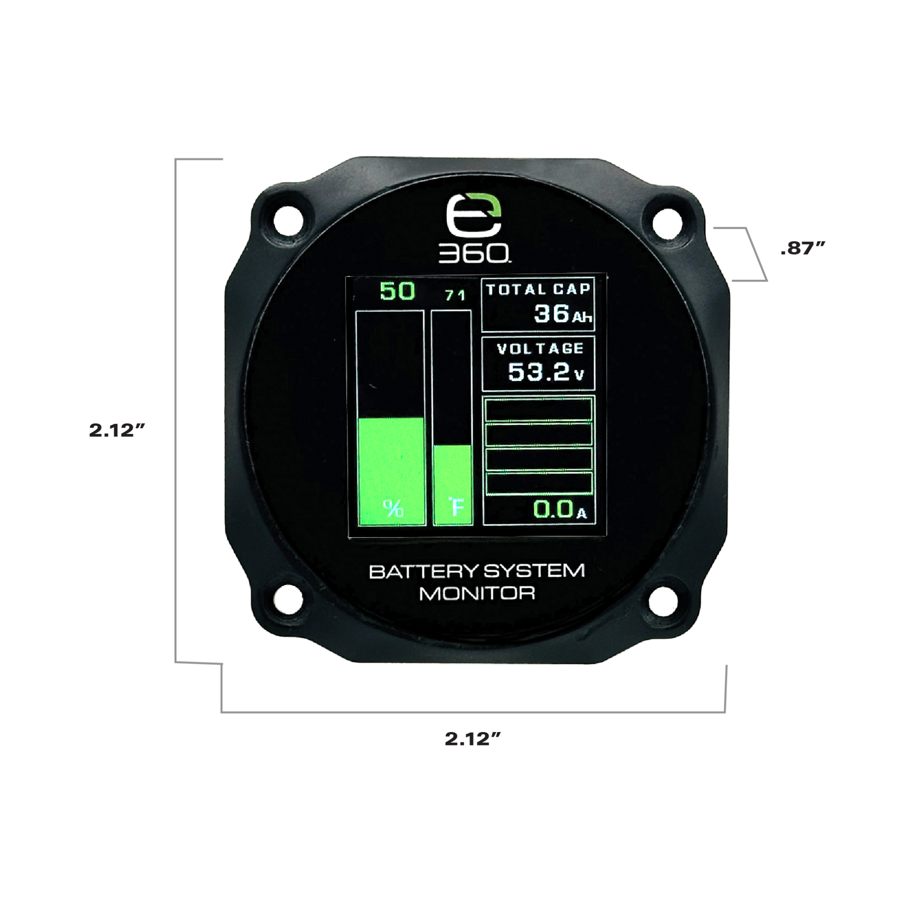 E360 51.2V GC2 Lithium Battery Monitor. LCD Display with 3M Cable [A]