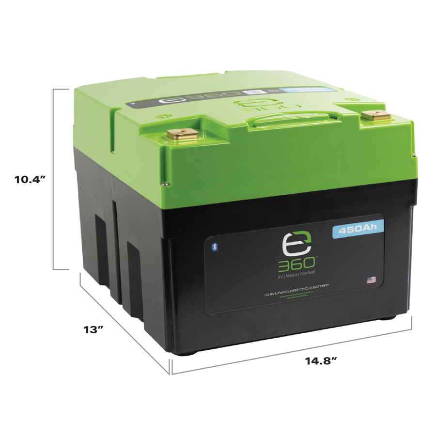 E360 12.8V 450Ah LiFePO4 Deep Cycle Battery with Bluetooth. [A]