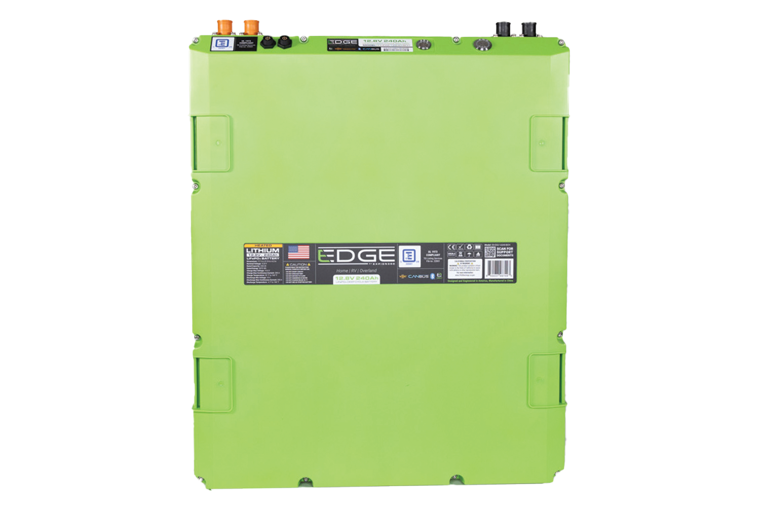 E360 12.8V 240Ah Edge LiFePO4 Deep Cycle Battery. Includes Bluetooth, CANBus, and VHC Internal Heating. [A]