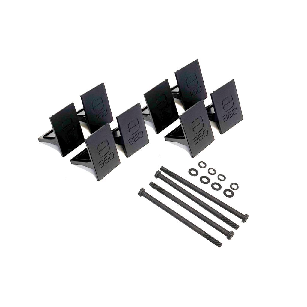 E360 EX2 3-Battery Tie Down Add-On Kit. Compatible with EX2 Edge series batteries. An EX2 base mounting kit is required for any Add-On kit. [A]