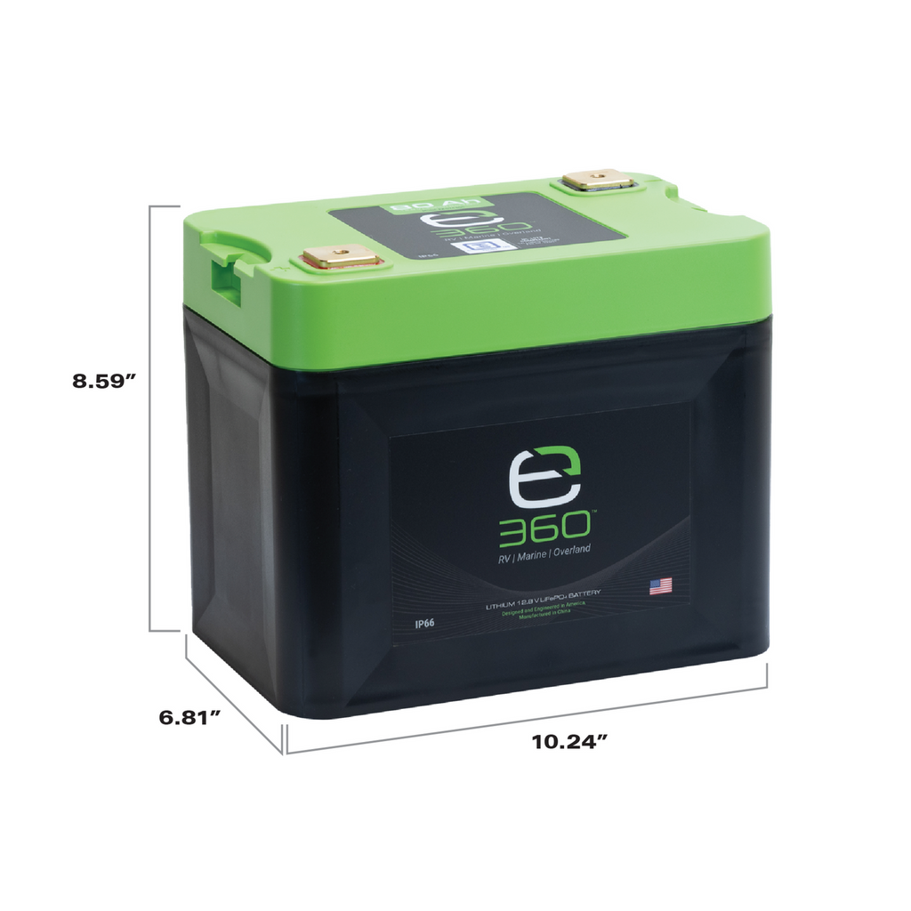 E360 12.8V 80Ah G24 High-Density LiFePO4 Deep Cycle Battery [B]