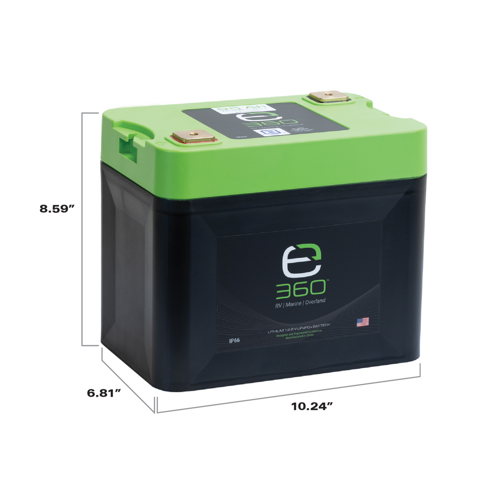 E360 12.8V 95Ah G24 Extreme-Density LiFePO4 Deep Cycle Battery [A]
