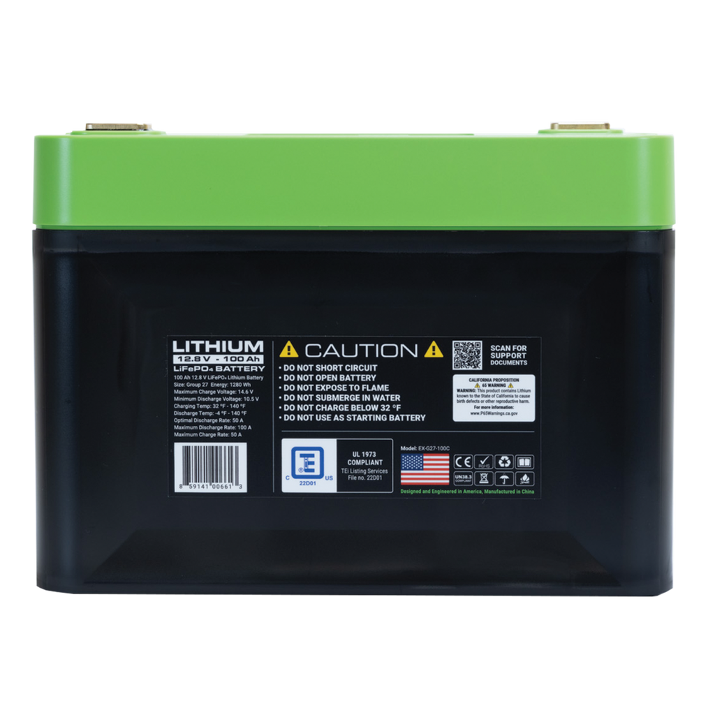 E360 12.8V 102Ah G27 High-Density LiFePO4 Deep Cycle Battery [A]