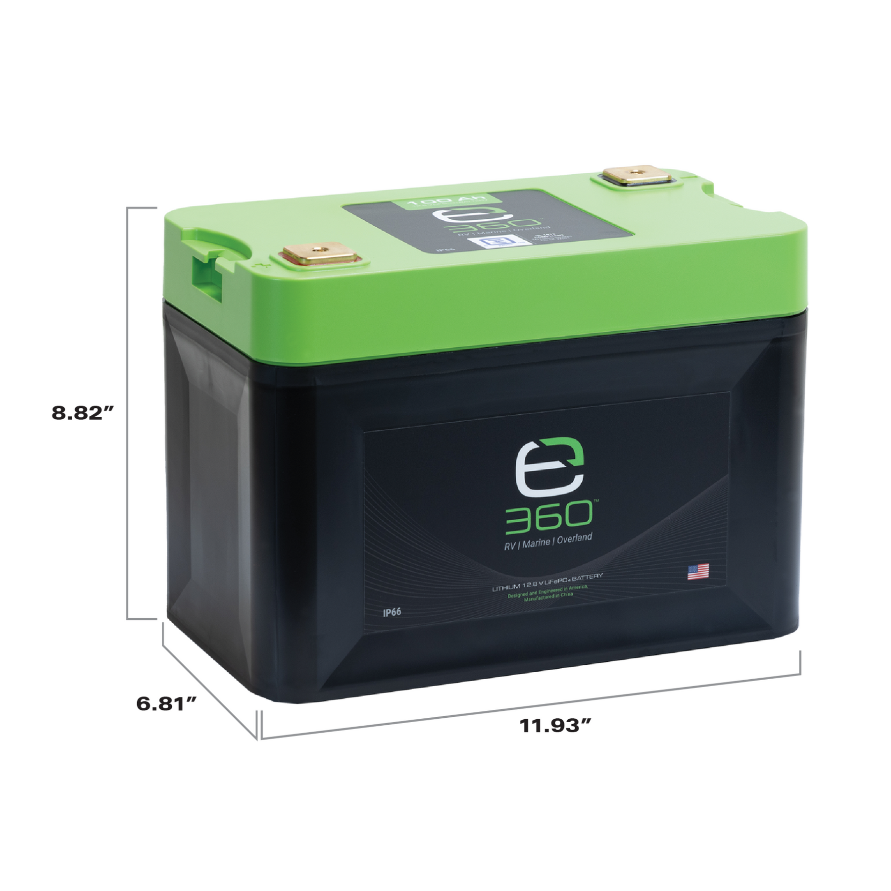 E360 12.8V 102Ah G27 High-Density LiFePO4 Deep Cycle Battery [A]