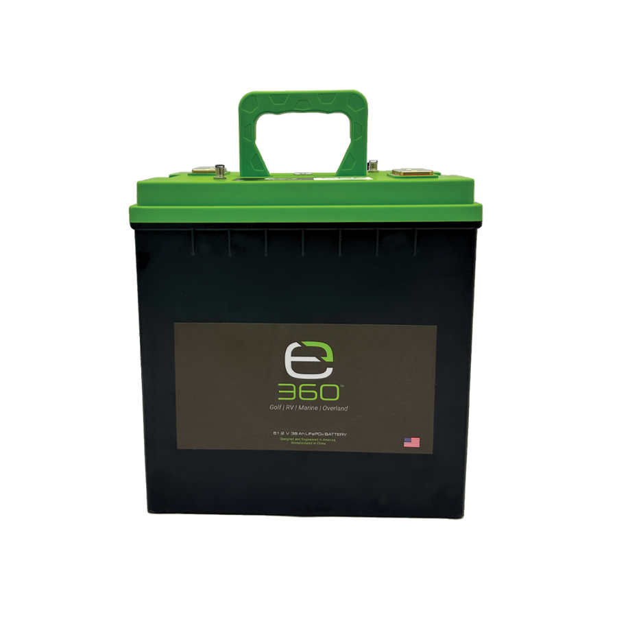 E360 51.2V 36Ah GC2 LiFePO4 Deep Cycle Battery. Includes Bluetooth and CAN Bus. [A]