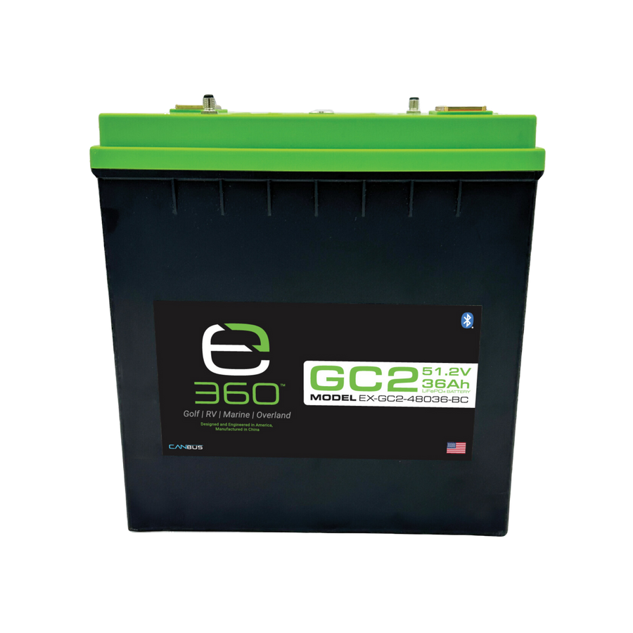 E360 51.2V 36Ah GC2 LiFePO4 Deep Cycle Battery. Includes Bluetooth and CAN Bus. [A]
