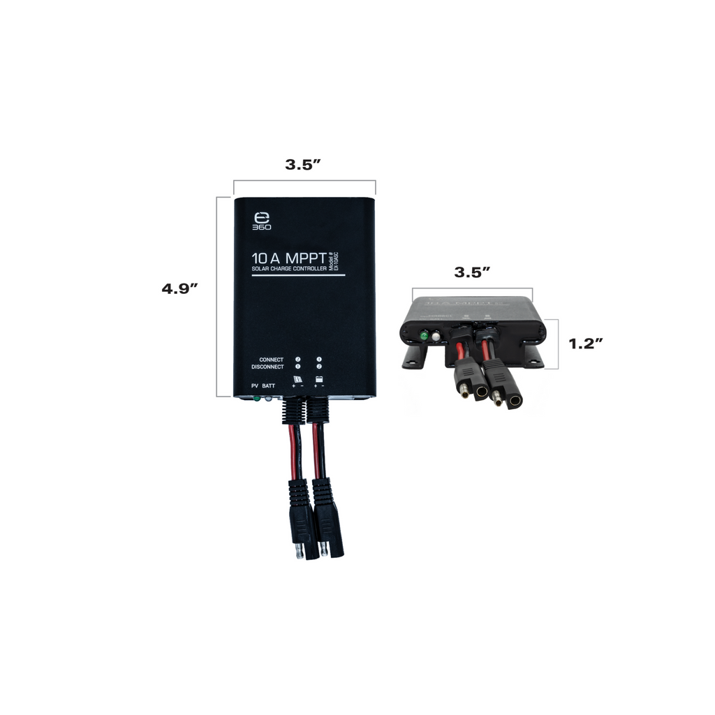 Portable Power Bundle. 120W Portable Solar Panel, 10A Solar Controller, and 8' SAE Adapter Cable: [A]