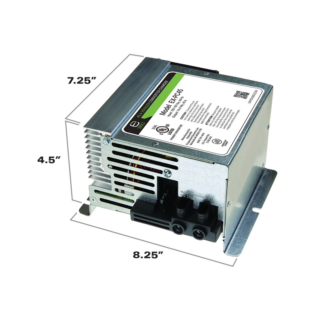 E360 45A Floor Mount 120V AC to 12.8V DC Lithium Converter Charger [A]